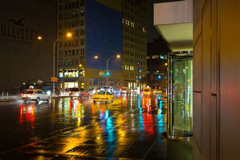 New York City Street Scenes Rainy Night In Soho Free Stock