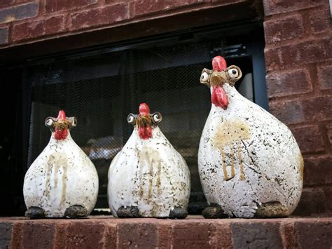 rustic ceramic chickens  absolutely adorable
