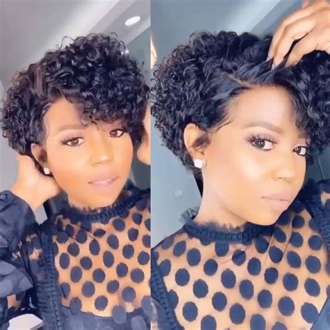 short cut pixie curly human hair bob wig victoria s wig