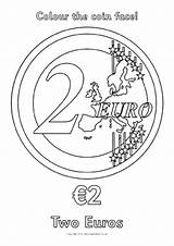 Money Euro Coins Sparklebox Colouring Activities Maths Sheets sketch template