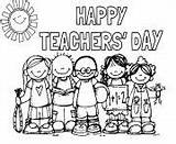 Teachers Coloring Pages Happy Students Printable sketch template