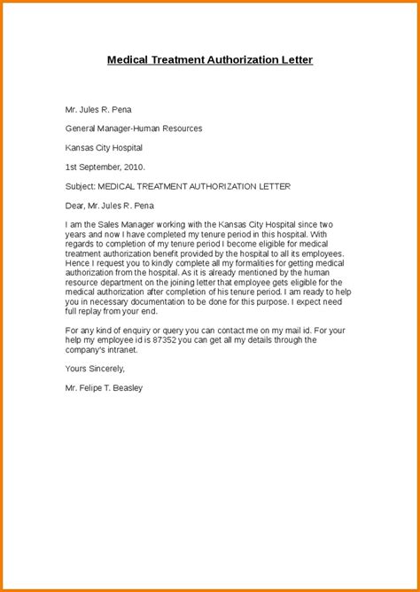 medical authorization letter  examples format   write