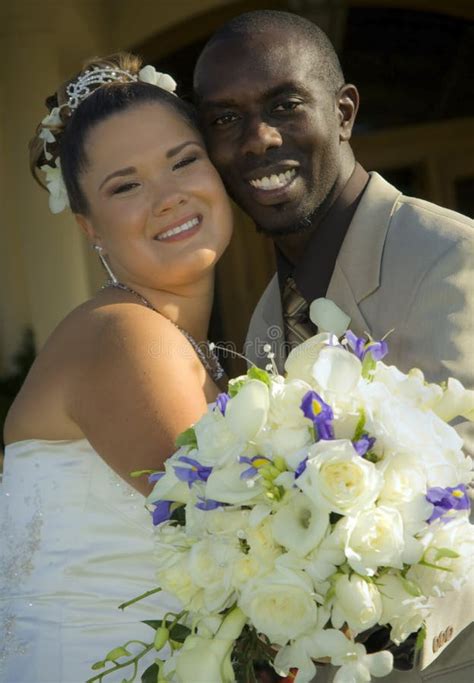 mixed race wedding couple stock image image of joyful 9700801