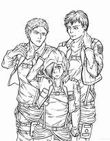Pages Coloring Attack Titan Titans Kids Print sketch template