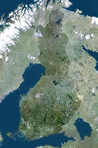 satellite image  finland photographic print allposterscouk