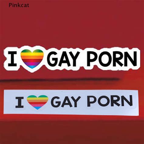 pinkcat i love gay porn sex lgbt lesbian funny car bumper vinyl sticker