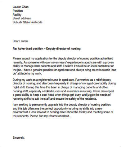 nurse cover letter samples  ms word