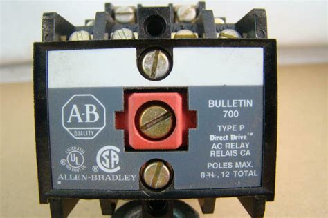 allen bradley  acdc relay  pole  coil type p bulletin  joseph fazzio incorporated