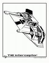 Wars Star Coloring Tie Pages Ships Fighter Interceptor Starwars Book sketch template