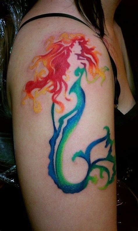 watercolor mermaid tattoo designs ideas and meaning tattoos for you