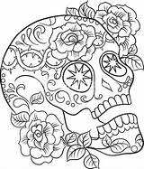 Coloring Skull Sugar Pages Tattoo Adults Print Skulls Color Punk Book Adult Total Printable Pdf Drama Advanced Rock Books Colouring sketch template