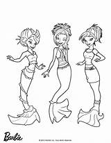 Coloring Mermaids Barbie Mermaid Stylish Super Pages Hellokids Print Color Online sketch template