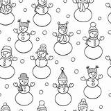 Snowmen sketch template