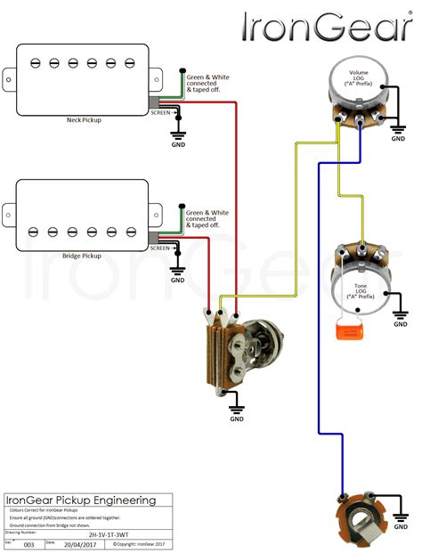 humbucker  push pull tone wiring diagram