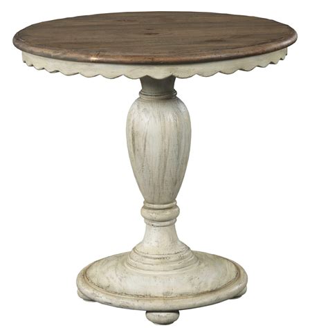 kincaid furniture weatherford  accent table  scalloped edges