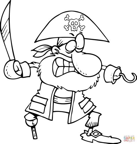cartoon pirate coloring page  printable coloring pages