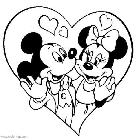 mickey mouse valentines day coloring pages xcoloringscom