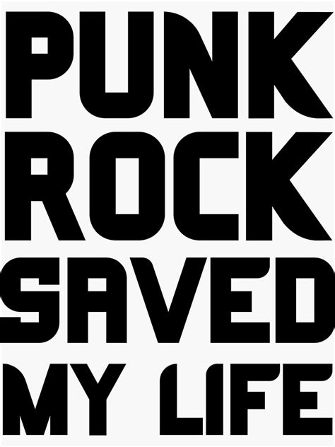 Punk Rock Saved My Life Bold Typography Sticker By Capitanoart