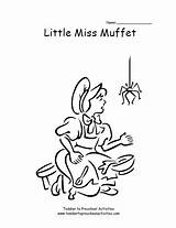 Coloring Pages Kids Muffet Miss Little Creative Learning Nursery Children Color sketch template