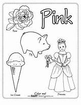 Pink Coloring Color Worksheets Preschool Pages Colors Preschoolers Activities Sheets Kindergarten Printable Toddlers Learning Kids Worksheet Toddler Post Pre Designlooter sketch template
