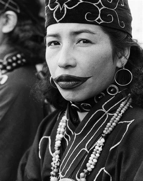An Ainu Woman From Northern Japan With Tattooed Lips The Upper Lip Is
