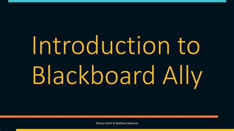 introduction  blackboard ally webinar recording youtube