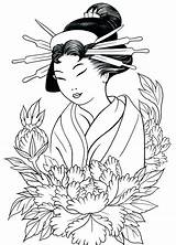 Coloring Geisha Pages Japanese Kimono Gueisha Girls Culture Getdrawings Japan Paint Designlooter Printable Getcolorings Drawings 9kb Colors sketch template