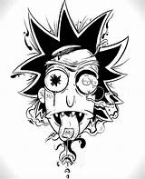 Morty Trippy Draw Sanchez Tii Marecipe Tatuajes Alien Psychedelic Godo Nocturnalabstract Tattoosketches Girlfashion sketch template