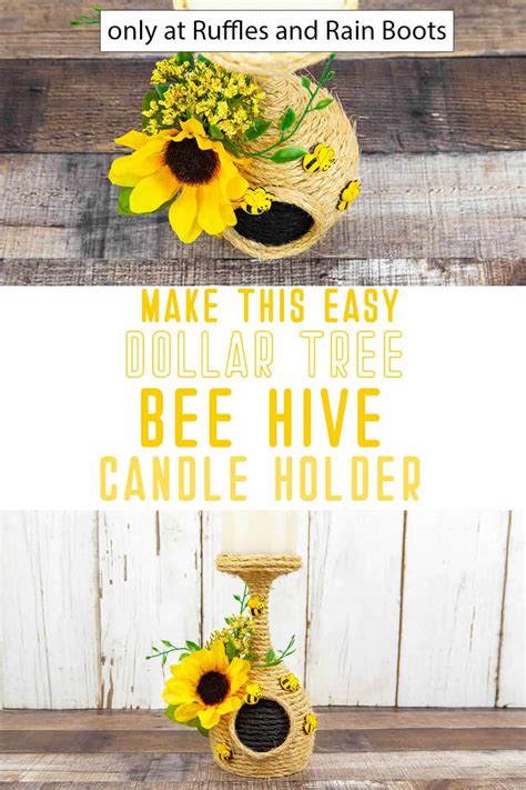 bee hive candle holder   fun dollar tree craft