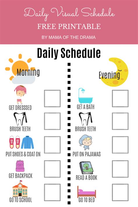 daily routine charts  kids  fun visual schedules habitat  mom