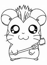 Coloring Hamtaro Kids Pages Cute Printable Cartoon Sheets Color sketch template