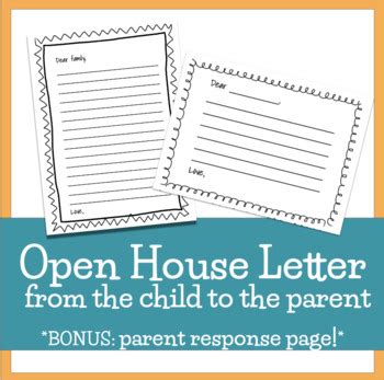 results  open house letter  parent tpt
