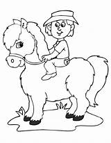 Coloring Horse Pages Kid Rider Riding Pony Drawing Popular Getdrawings sketch template