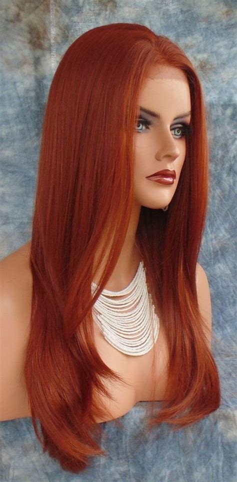 Long Straight Lace Front Wig Color 130 Red Dazzeling Hot Long Style