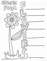 Poetry Coloring Poem Pages Acrostic Kids Printables Classroom Poems Doodles Color Flower Writing Autograph Visit Classroomdoodles sketch template