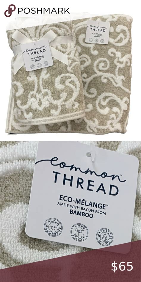 common thread tan  white bath towels  hand towels eco melange
