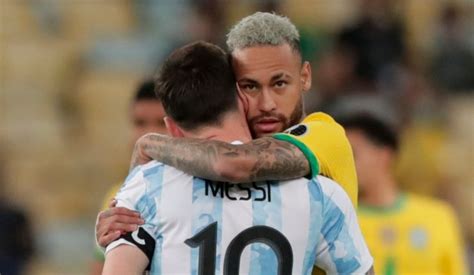 neymar felicita a messi tras el triunfo de argentina en copa américa