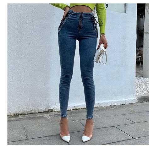 high waist hips tight jeans female sense europe and the united states