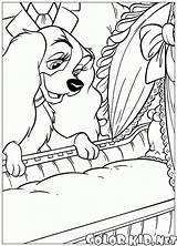 Coloring Pages Colorkid Tramp Lady Crib Baby Kids sketch template