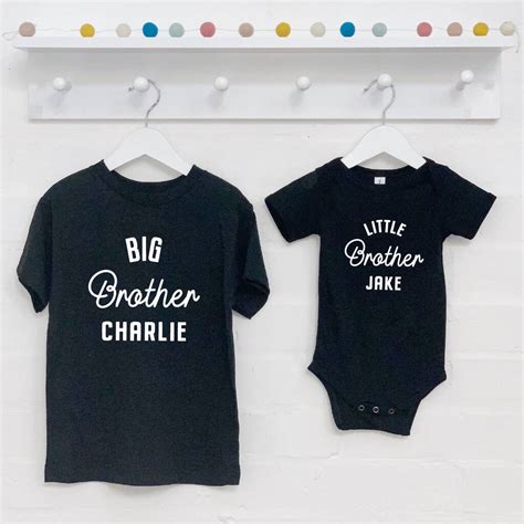Brother Sister Matching Personalised Set Pink And Grey By Lovetree