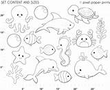 Sea Coloring Animals Pages Ocean Printable Animal Creatures Drawing Marine Life Color Realistic Underwater Deep Water Print Real Pixel Creature sketch template