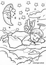 Malvorlage Mond Ausmalen Ausmalbild Engelchen Schlafendes Wolke sketch template