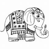 Coloring Pages Elephant Tribal Printable Getcolorings sketch template