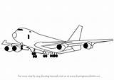 747 Airplanes Drawingtutorials101 Aircraft sketch template