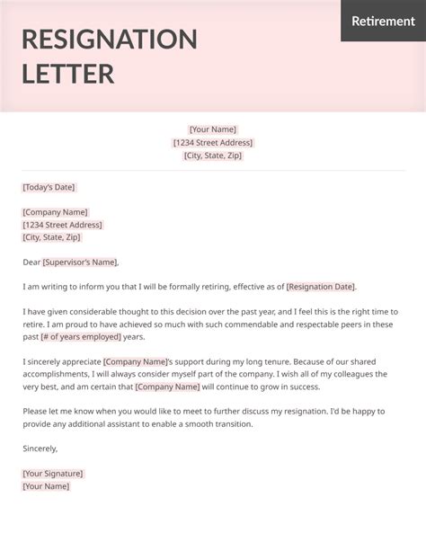 retirement letter  employer  letter template collection