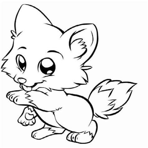 baby fox coloring pages  gambar
