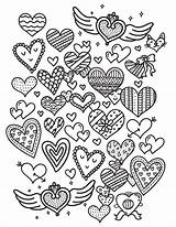 Coloring Heart Pages Doodle Printable Colouring Museprintables Choose Board Adult sketch template