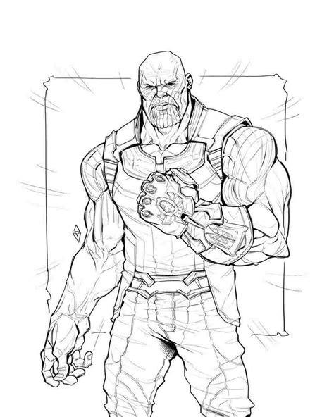 superpower thanos   avengers infinity war coloring page