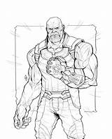 Thanos Superpower sketch template