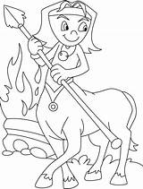Centaur Campfire Coloring Near sketch template